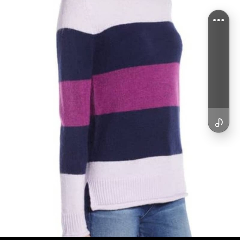 Halogen Purple Stripe Colorblock Crewneck Sweater XXL